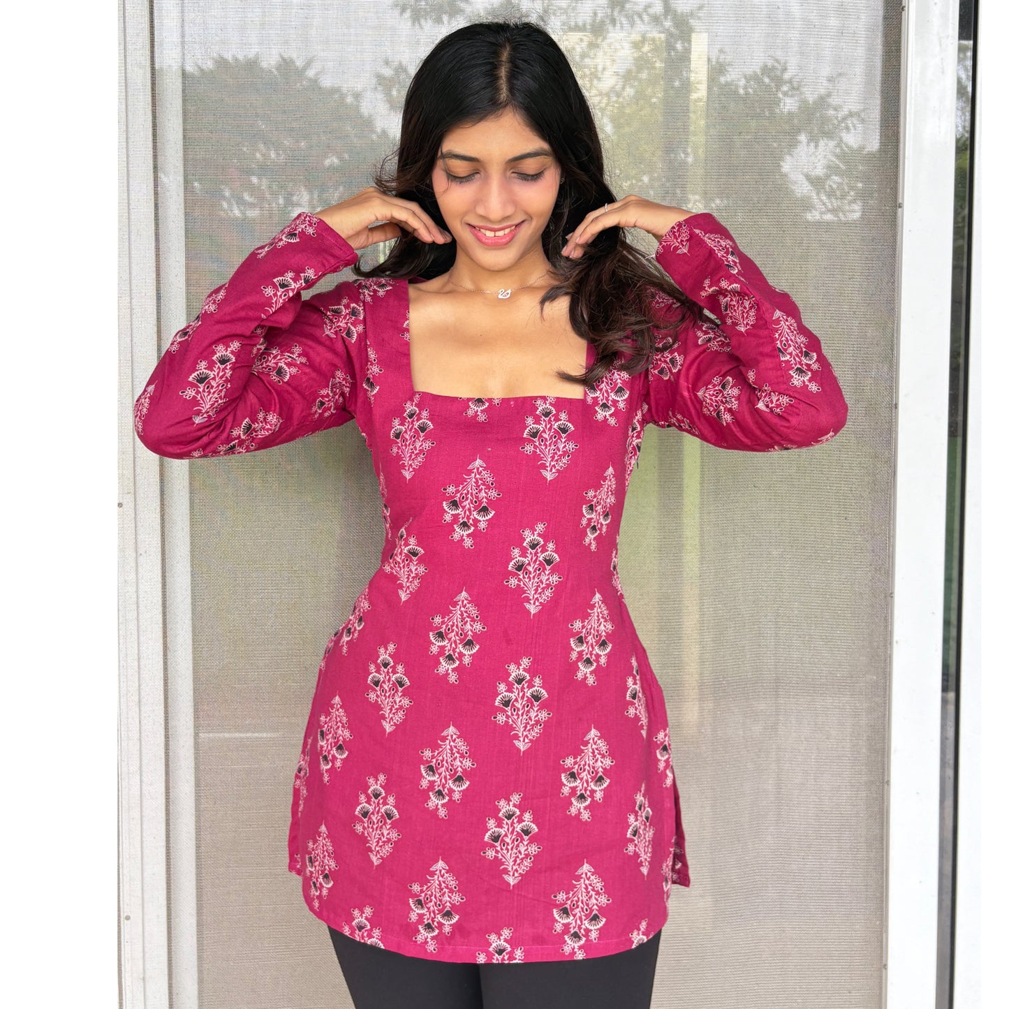 Roop Square-Neck Corset Kurti