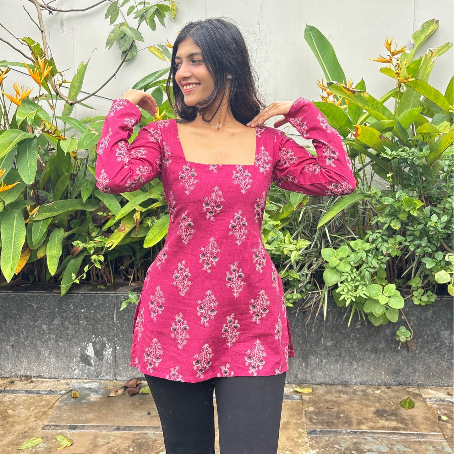 Roop Square-Neck Corset Kurti