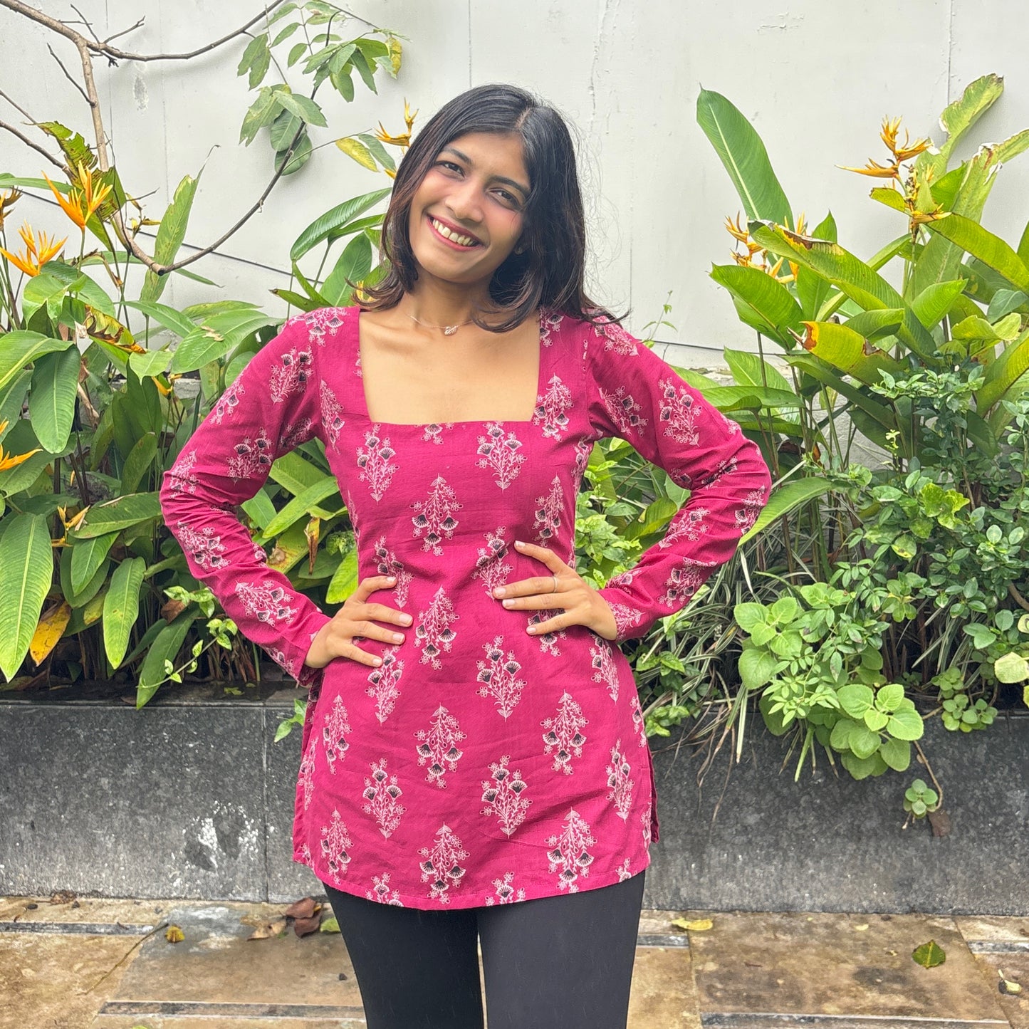 Roop Square-Neck Corset Kurti
