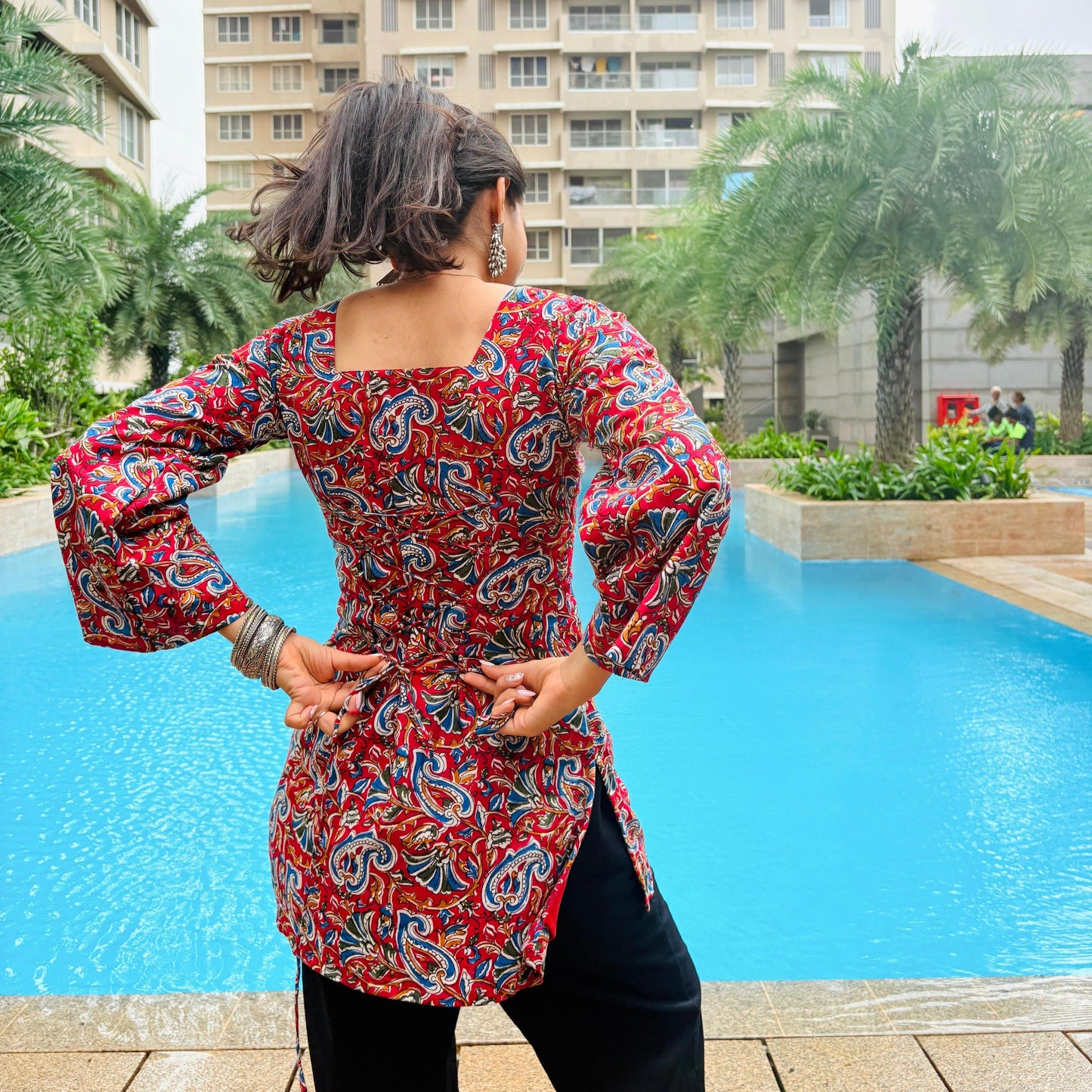 Kaira Bell Sleeve Corset Kurti