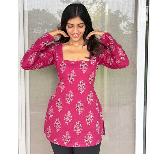 Roop Square-Neck Corset Kurti